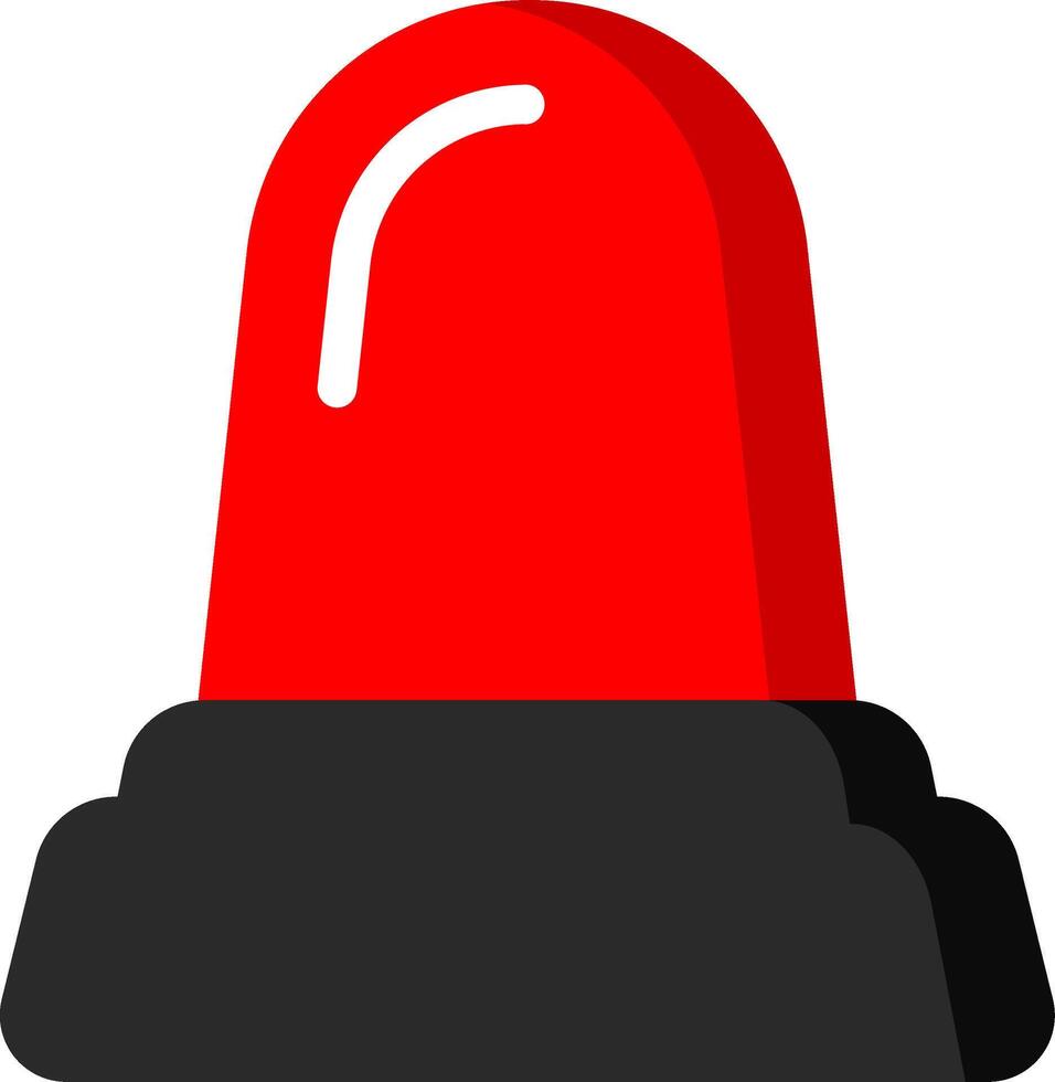 Red Siren Icon Flat For Emergency Signal vector