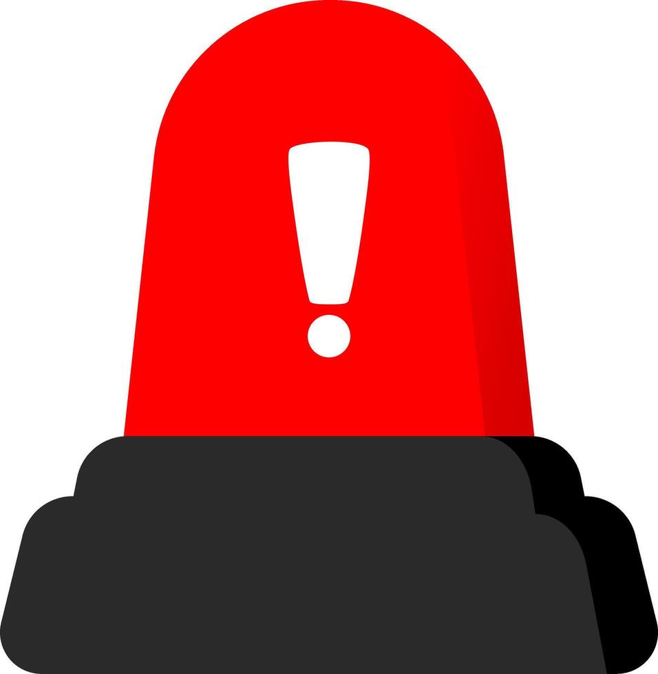 Siren Icon Flat Red For Emergency vector