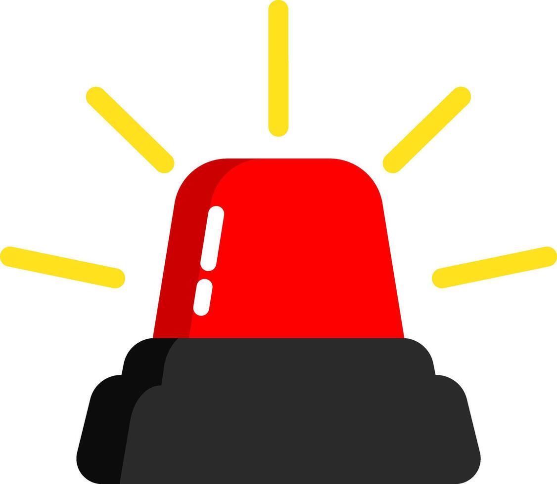 Siren Icon Red Flat For Danger vector