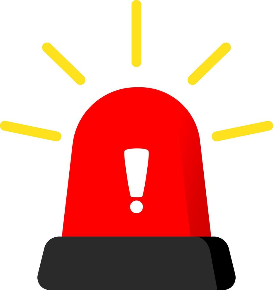 Red Siren Flat Icon For Notifications vector