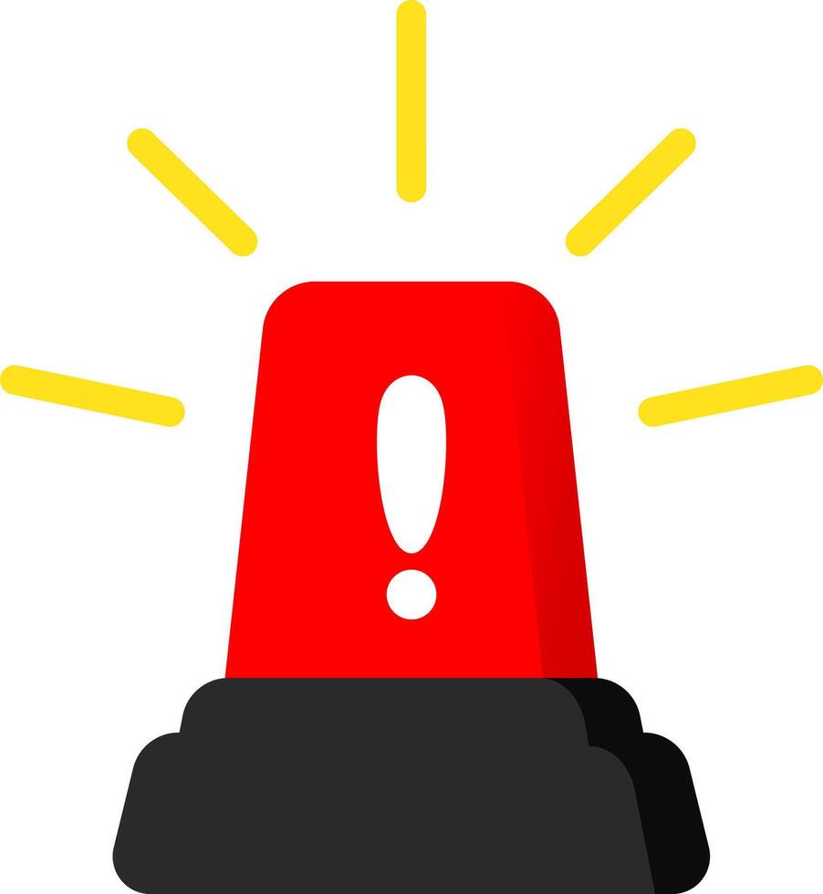 Flat Icon Red Siren For Safety Alerts vector