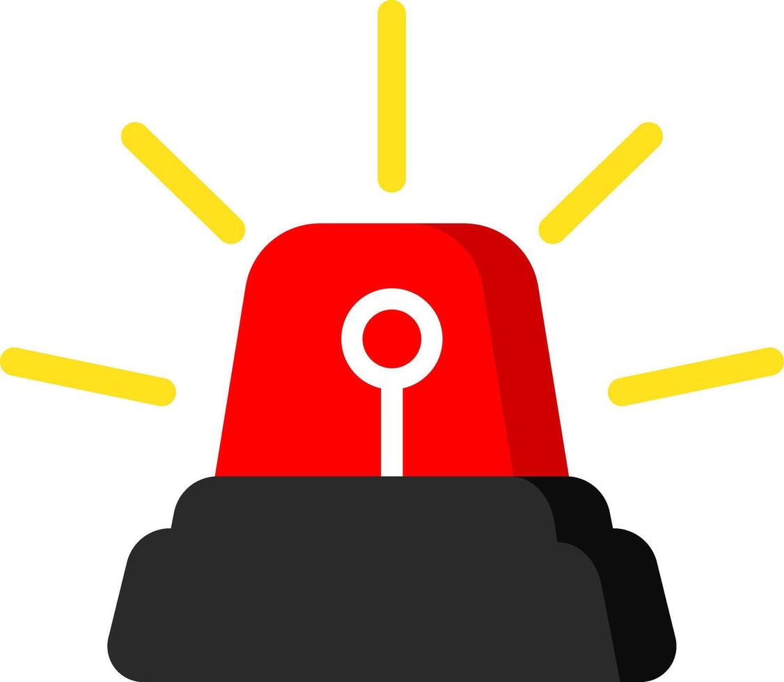 Simple Red Siren Icon For Danger Use vector