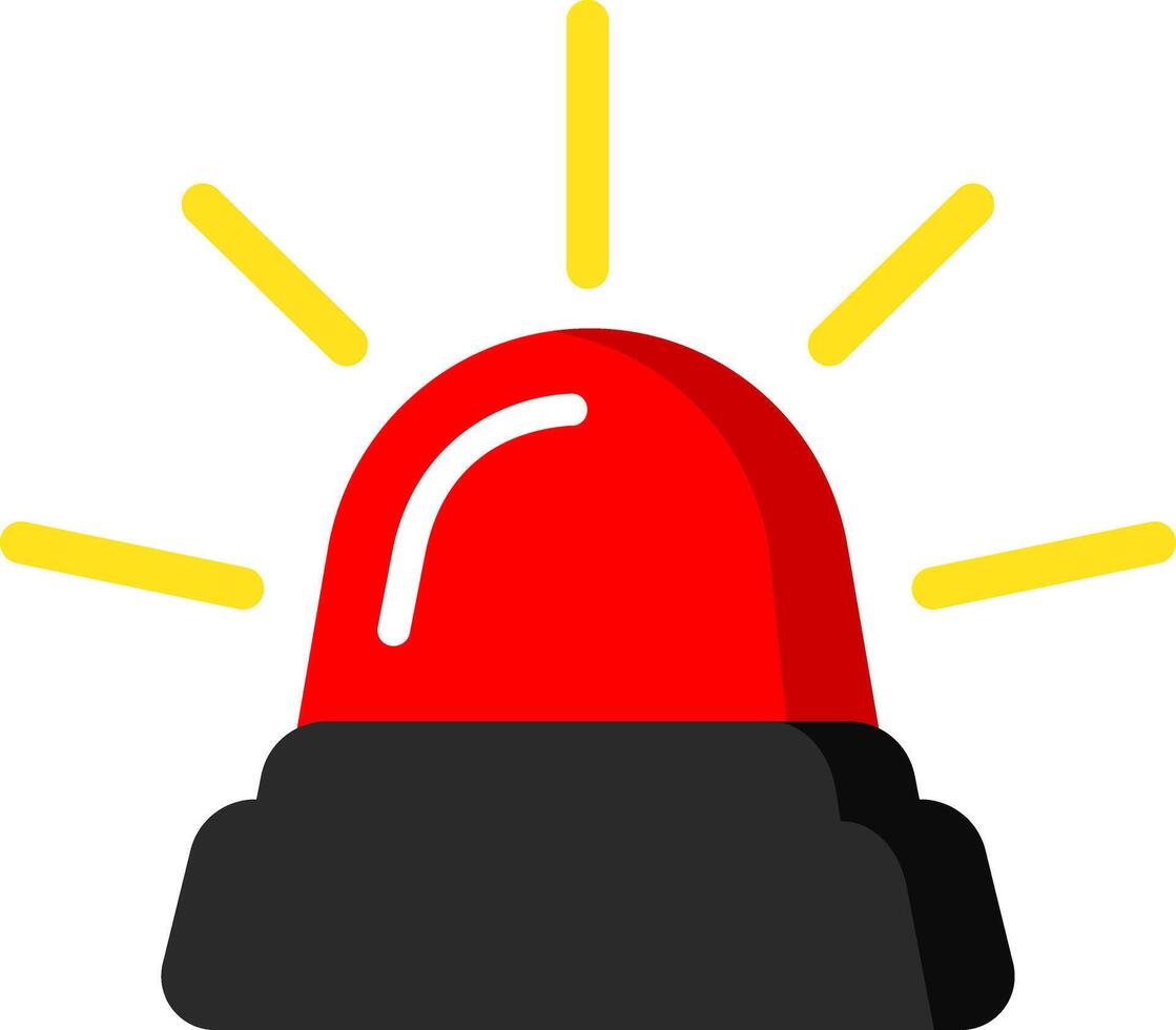 Flat Red Siren Icon Warning Messages vector