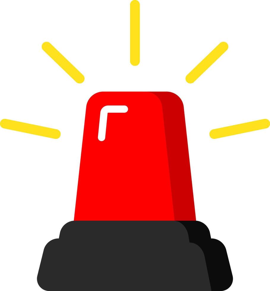 Minimal Red Siren Icon Emergency vector