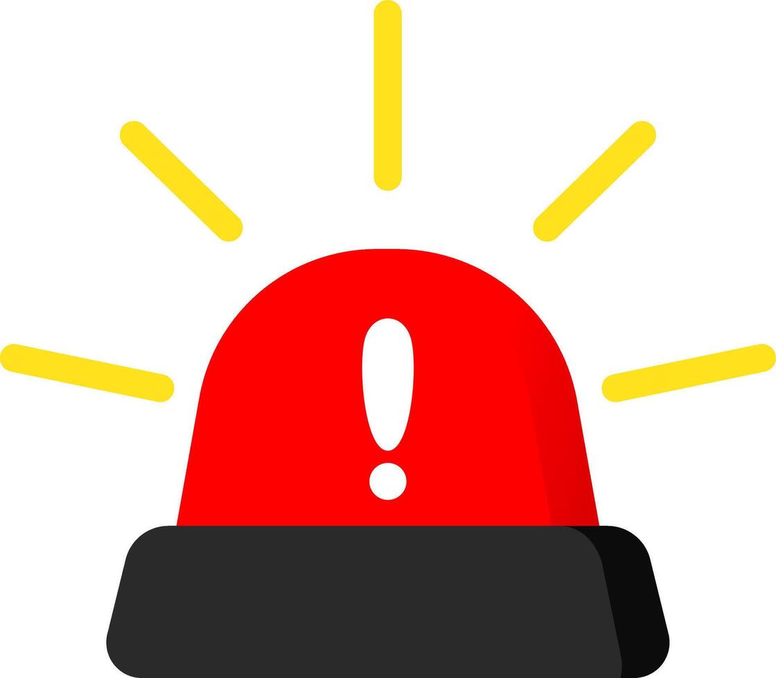 Simple Red Siren Icon For Safety Use vector
