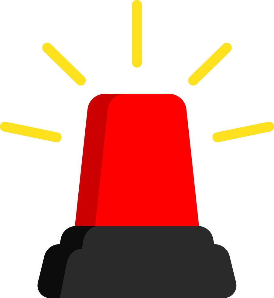 Siren Icon Flat Red Alert Symbol vector