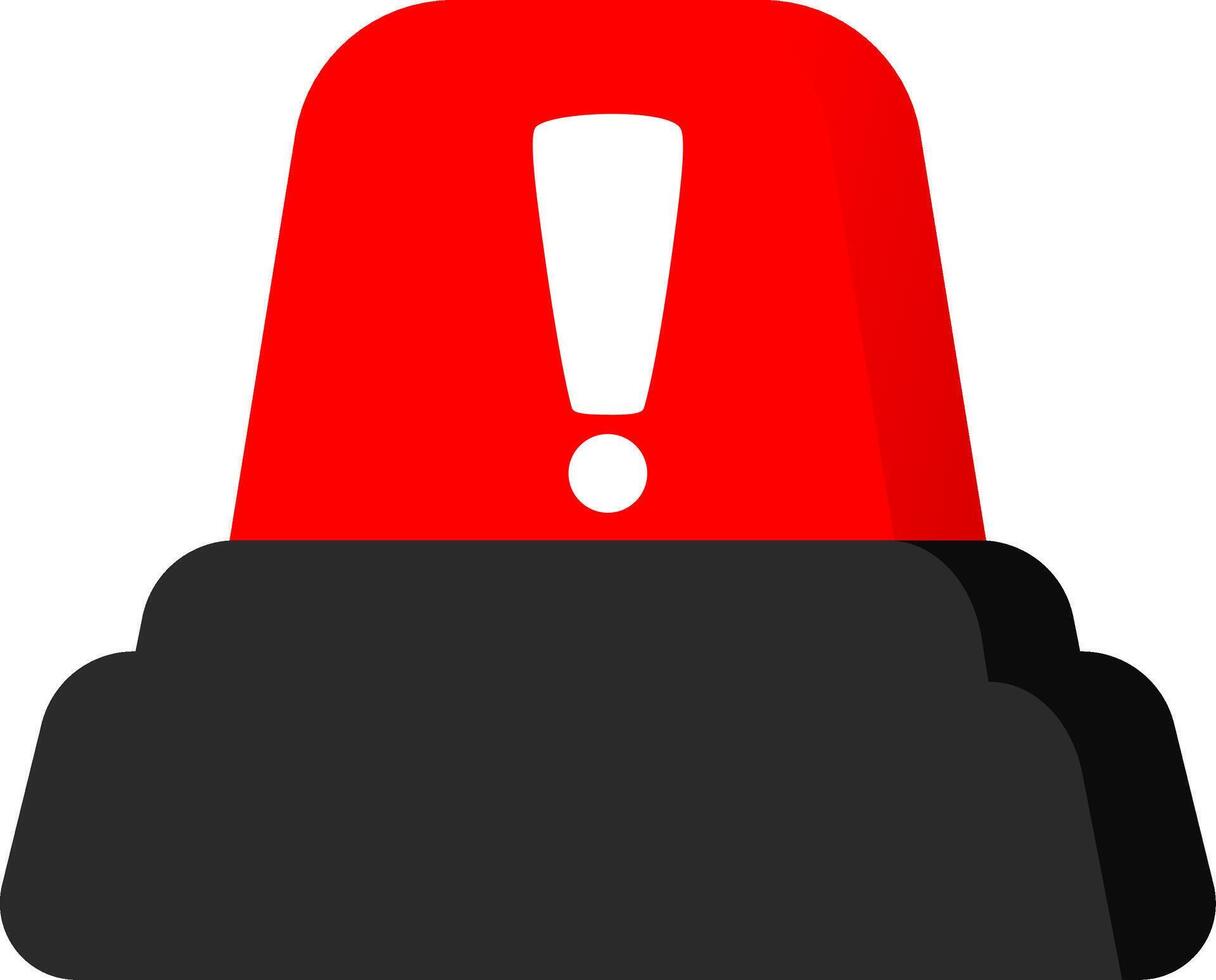 Flat Icon Red Siren Warning vector