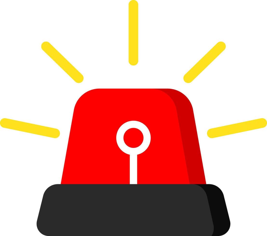 Flat Red Siren Icon For Alert Signs vector