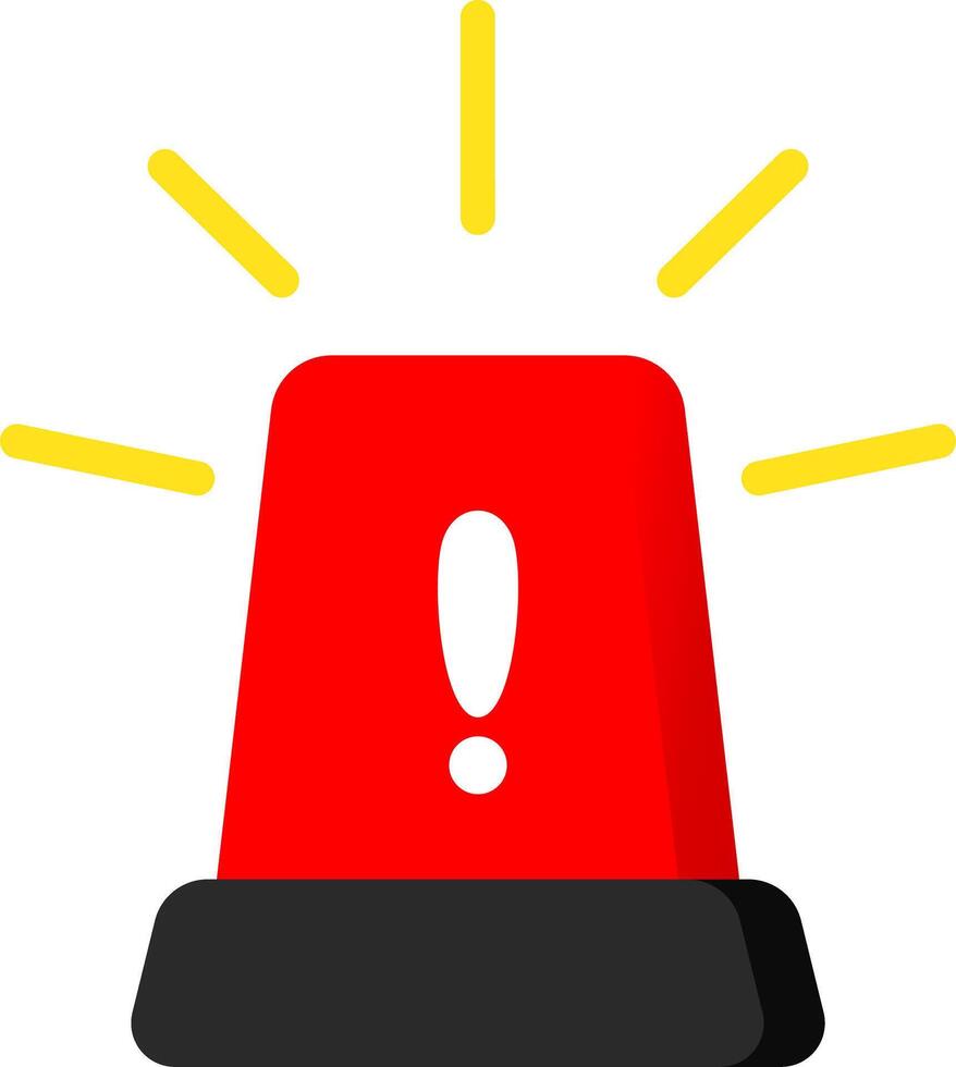 Red Siren Icon Flat Emergency Message vector