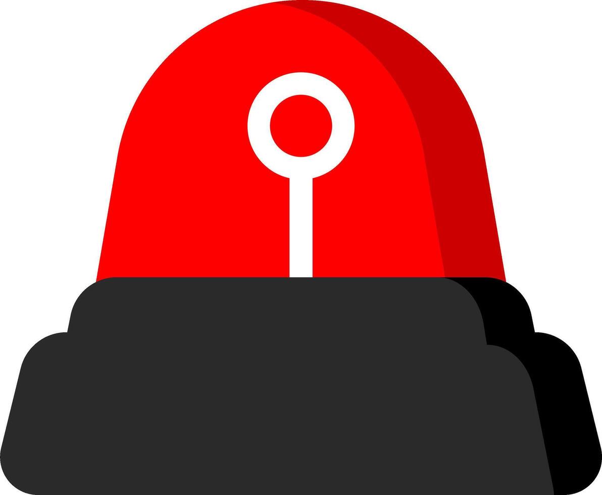 Red Siren Icon Flat For Emergency Use vector
