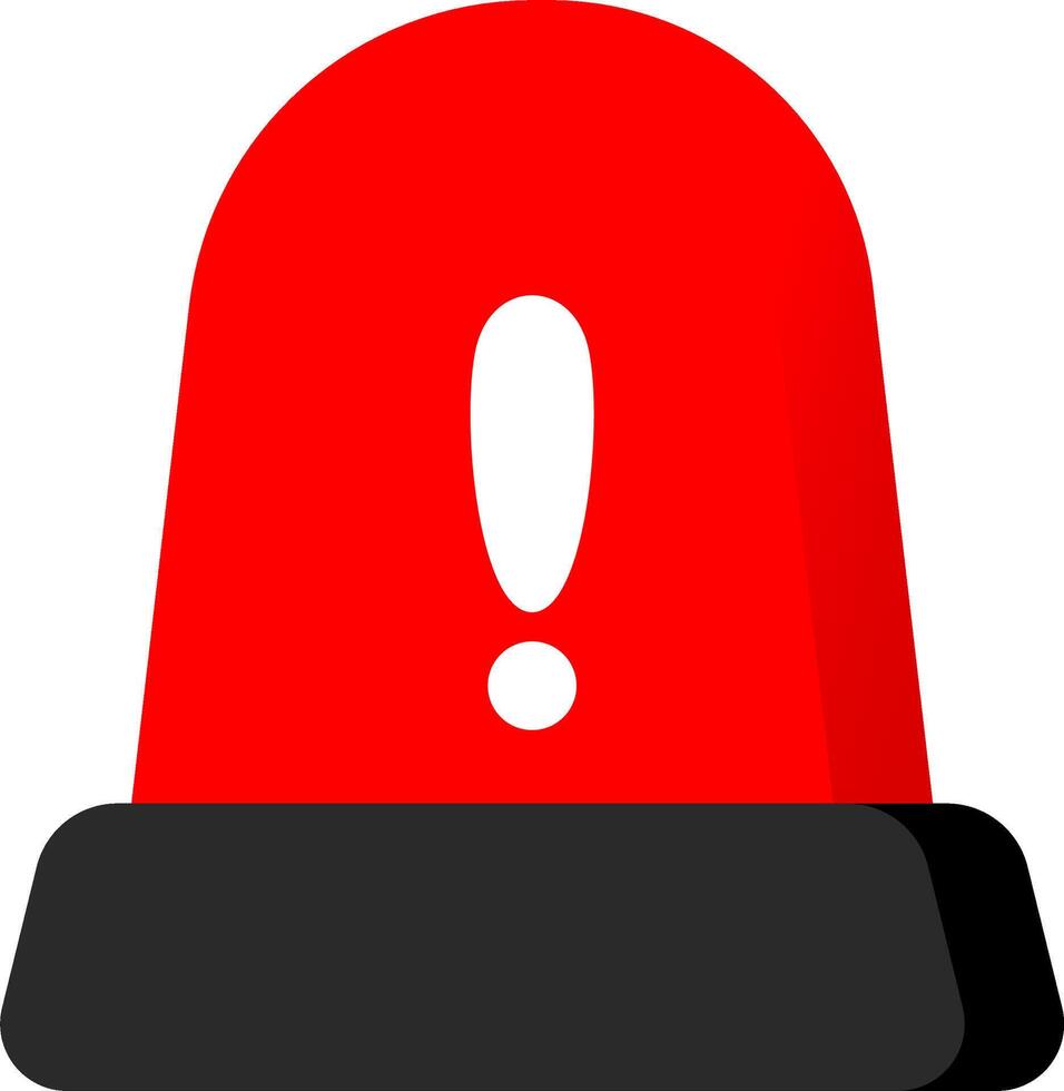 Simple Red Siren Icon Alert Symbol vector