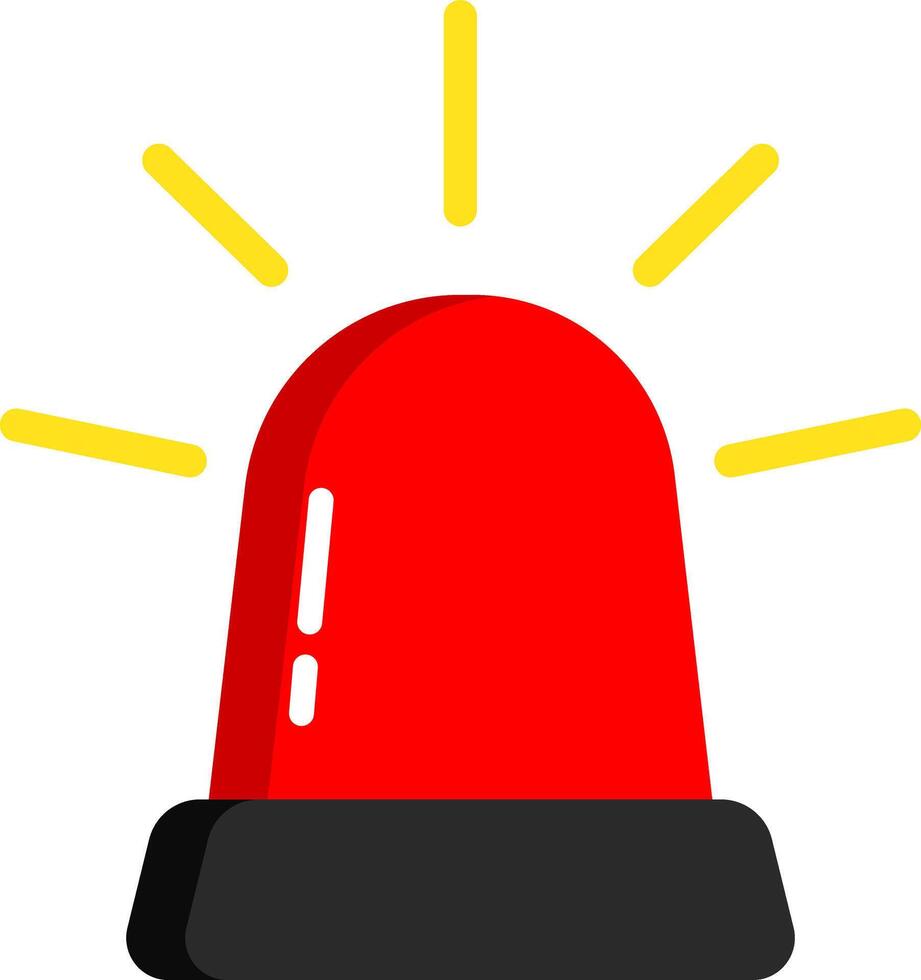 Flat Icon Siren Red Color vector