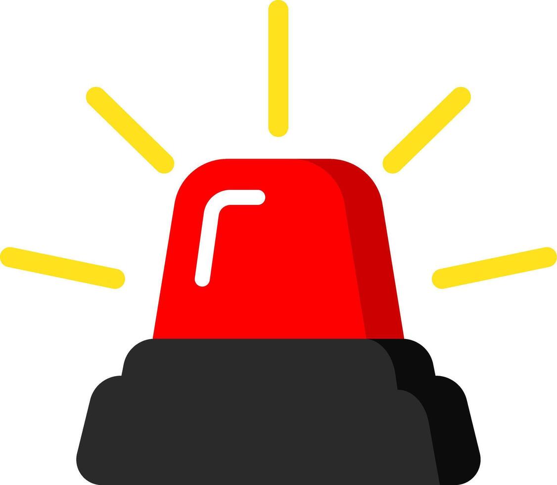 Red Siren Icon Flat For Alert Messages vector