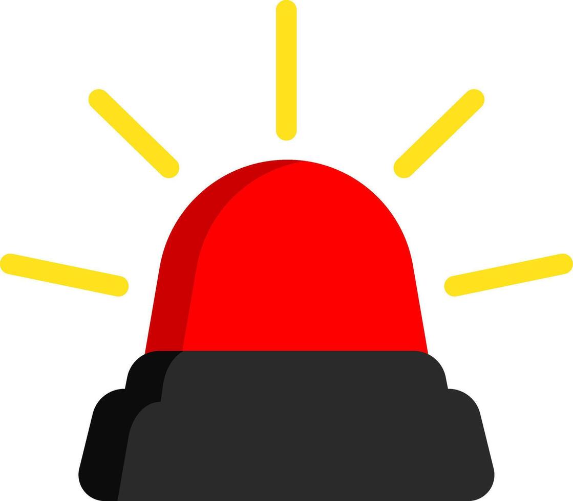 Flat Icon Red Siren For Alert Message vector