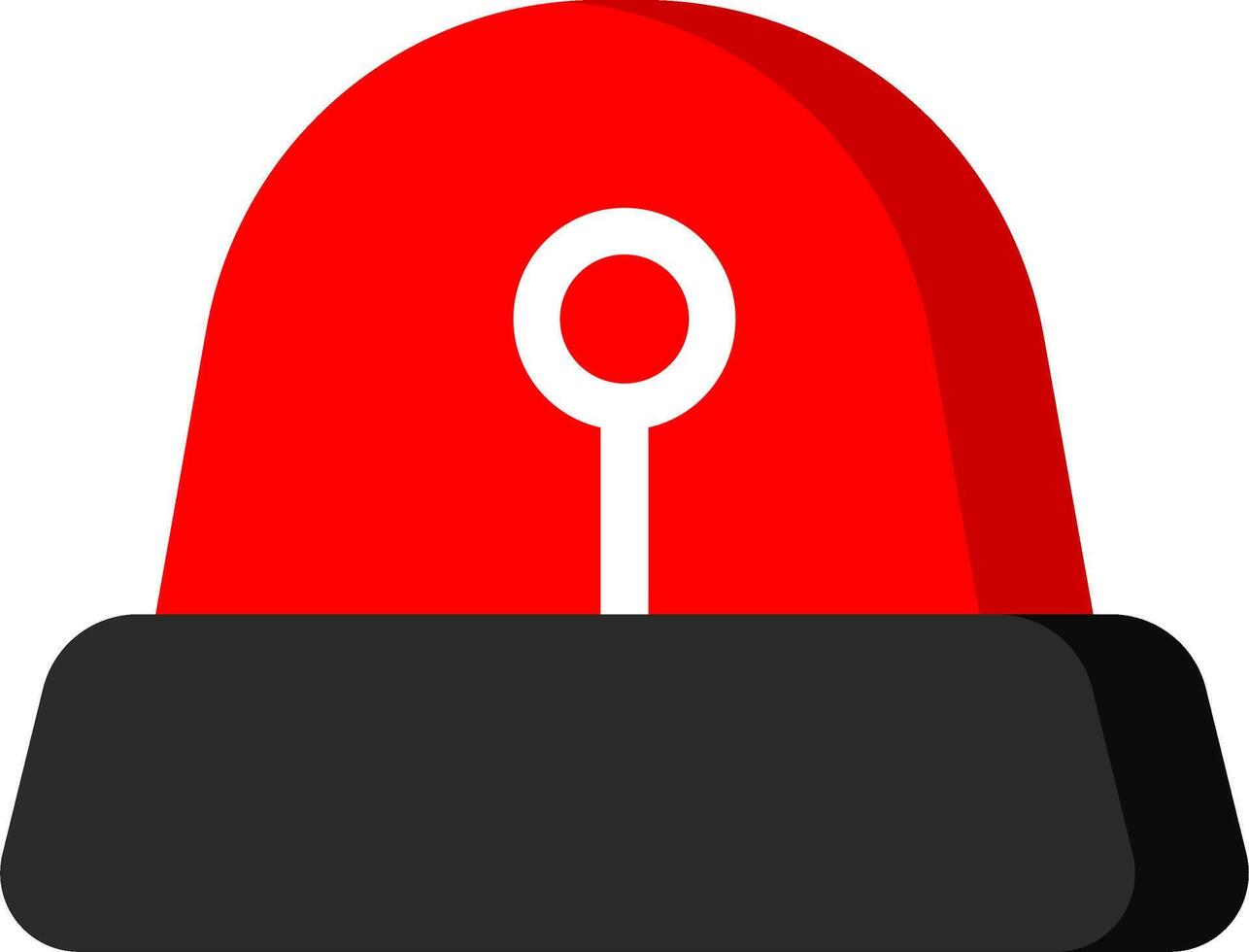 Siren Icon Flat Red For Notifications vector