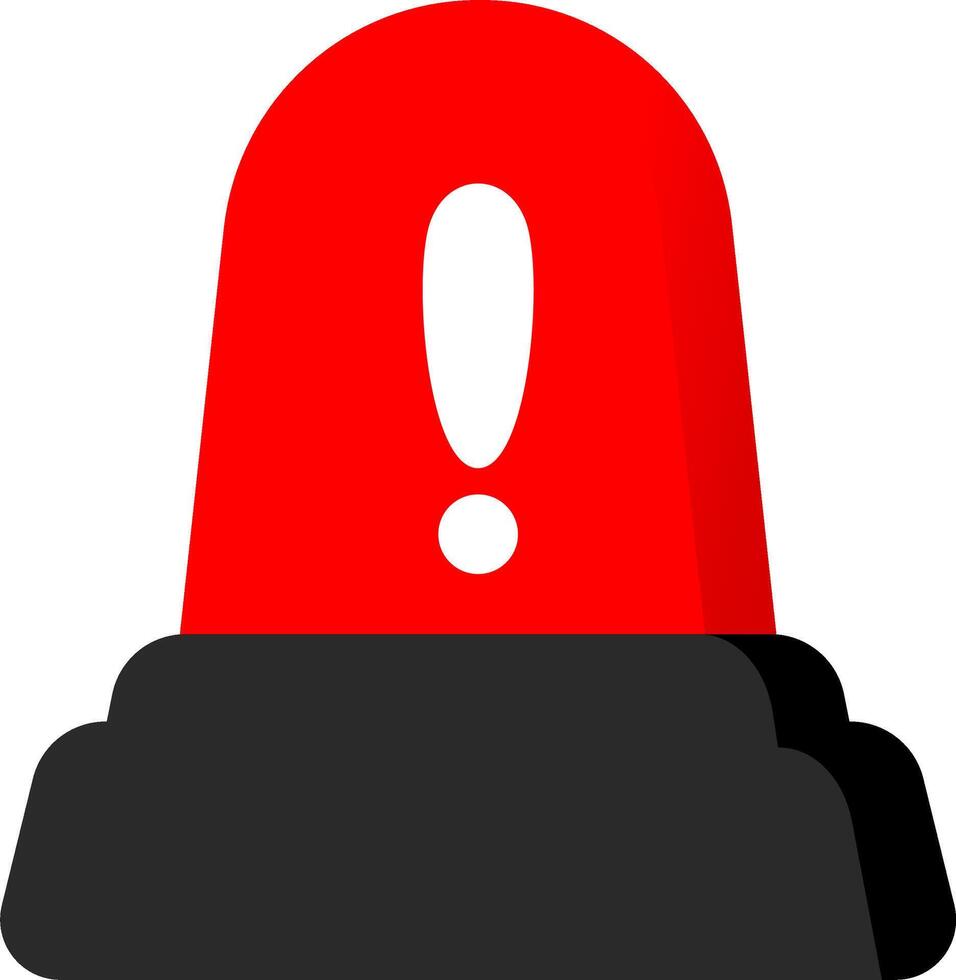 Simple Red Siren Icon For Warning Message vector