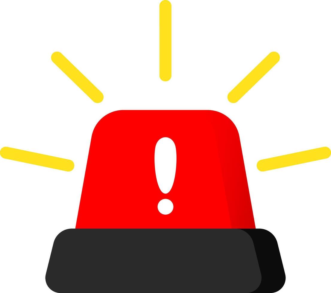 Minimal Red Siren Icon For Alert Signs vector