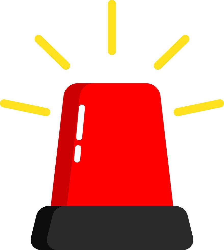 Simple Red Siren Icon For Signals vector