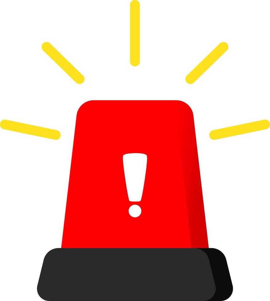 Flat Red Siren Icon For Signals vector