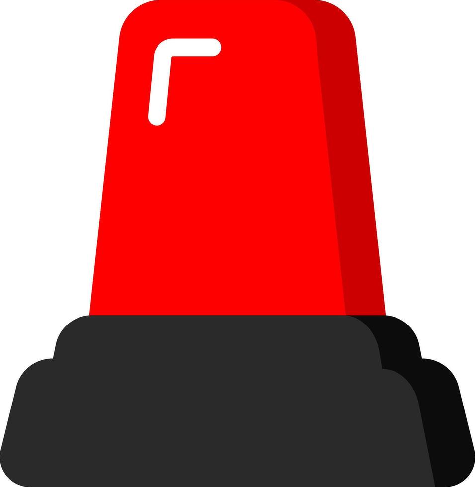 Flat Icon Red Siren For Danger Alerts vector