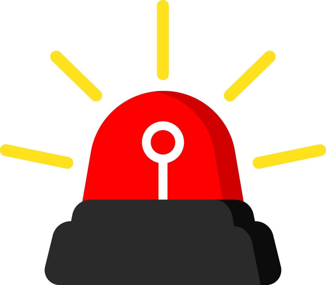 Minimal Red Siren Icon For Signals vector