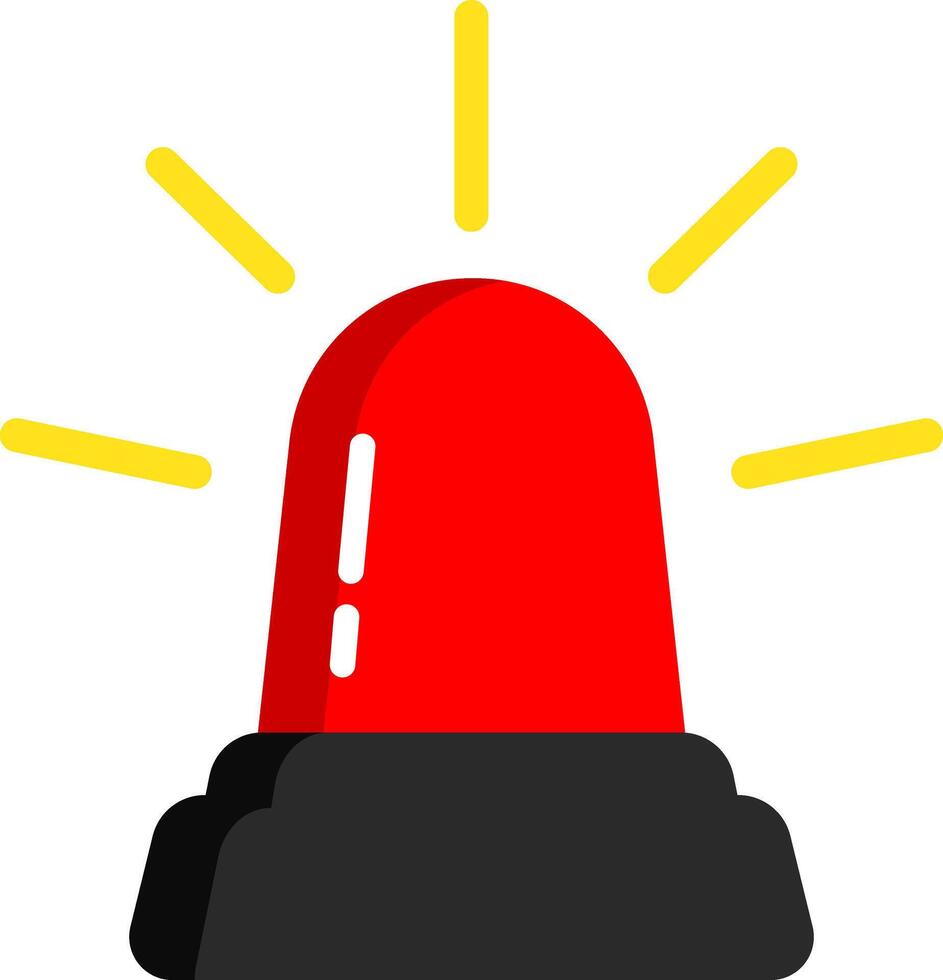 Simple Red Siren Icon Emergency vector