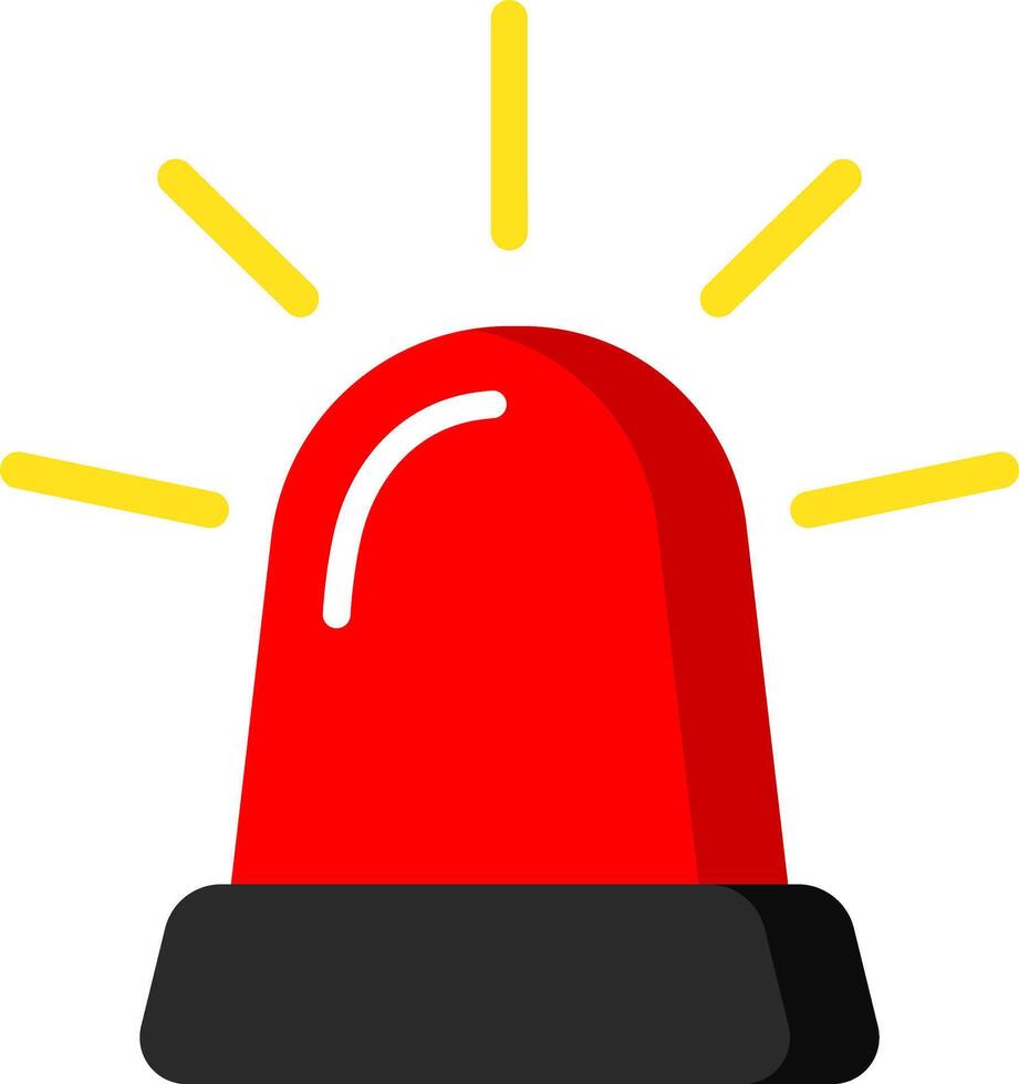 Simple Red Siren Icon Emergency Signal vector