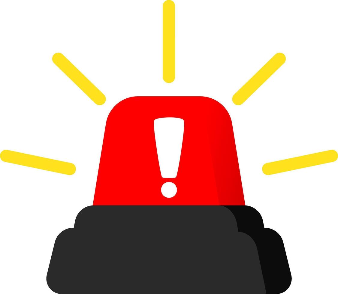 Red Siren Flat Icon For Emergency vector