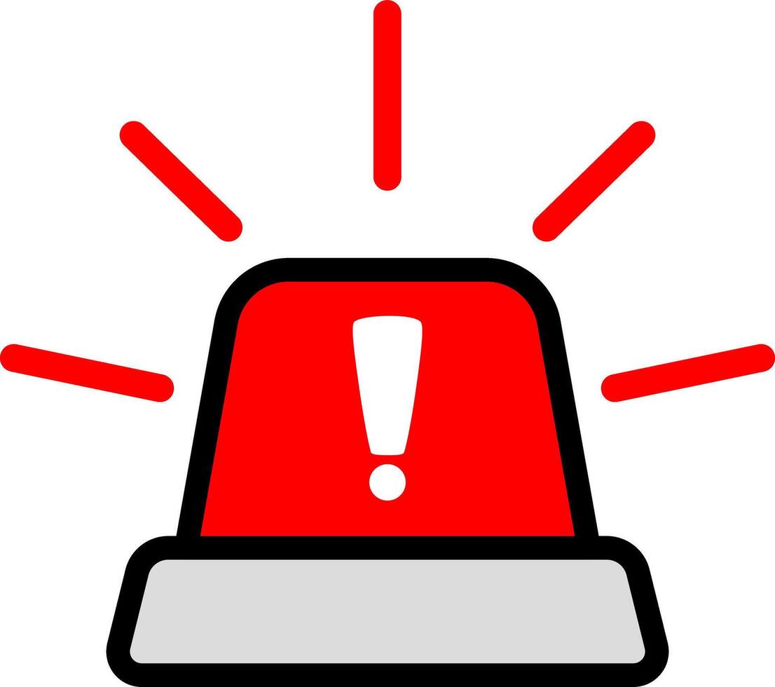 Siren Symbol Black Line On Red vector