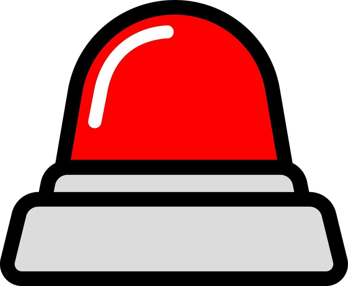 Red Siren Icon For Danger Signals vector