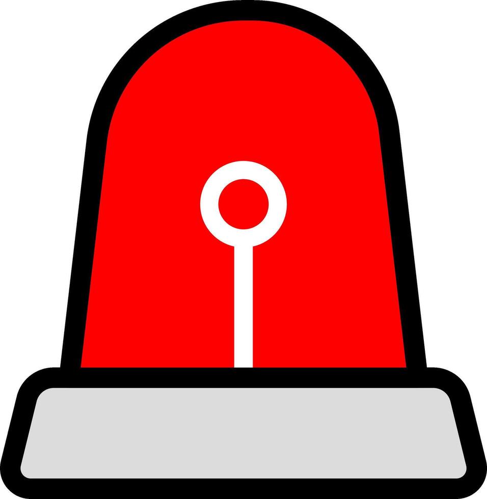 Red Siren Icon For Warning Signs vector