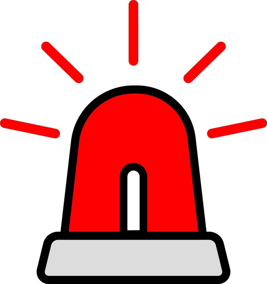 Minimalist Red Siren Alert Design vector