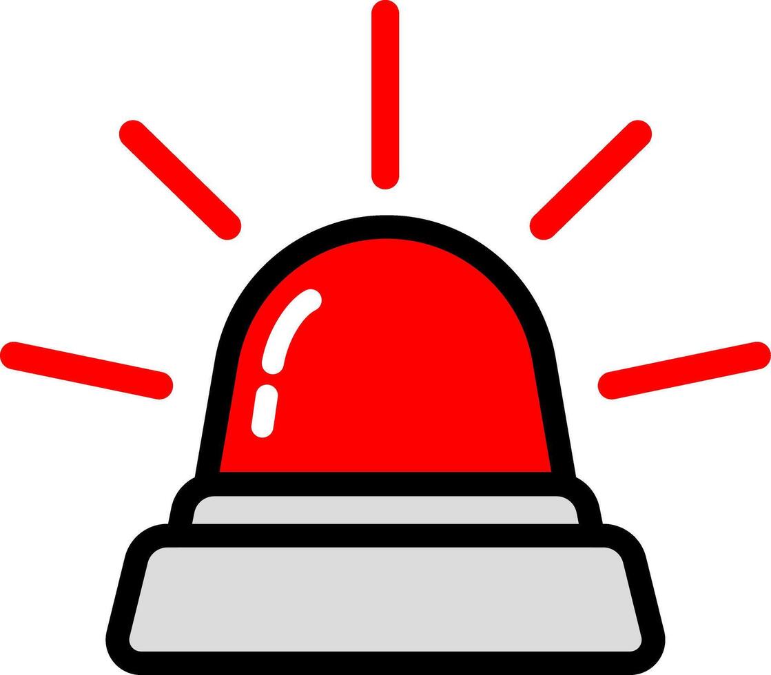 Simple Siren Alert Icon With Black Lines vector