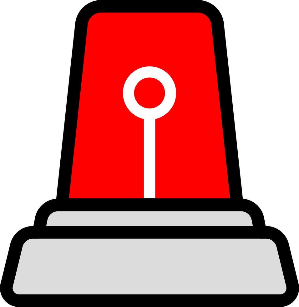 Red Siren Icon For Emergency Signals vector