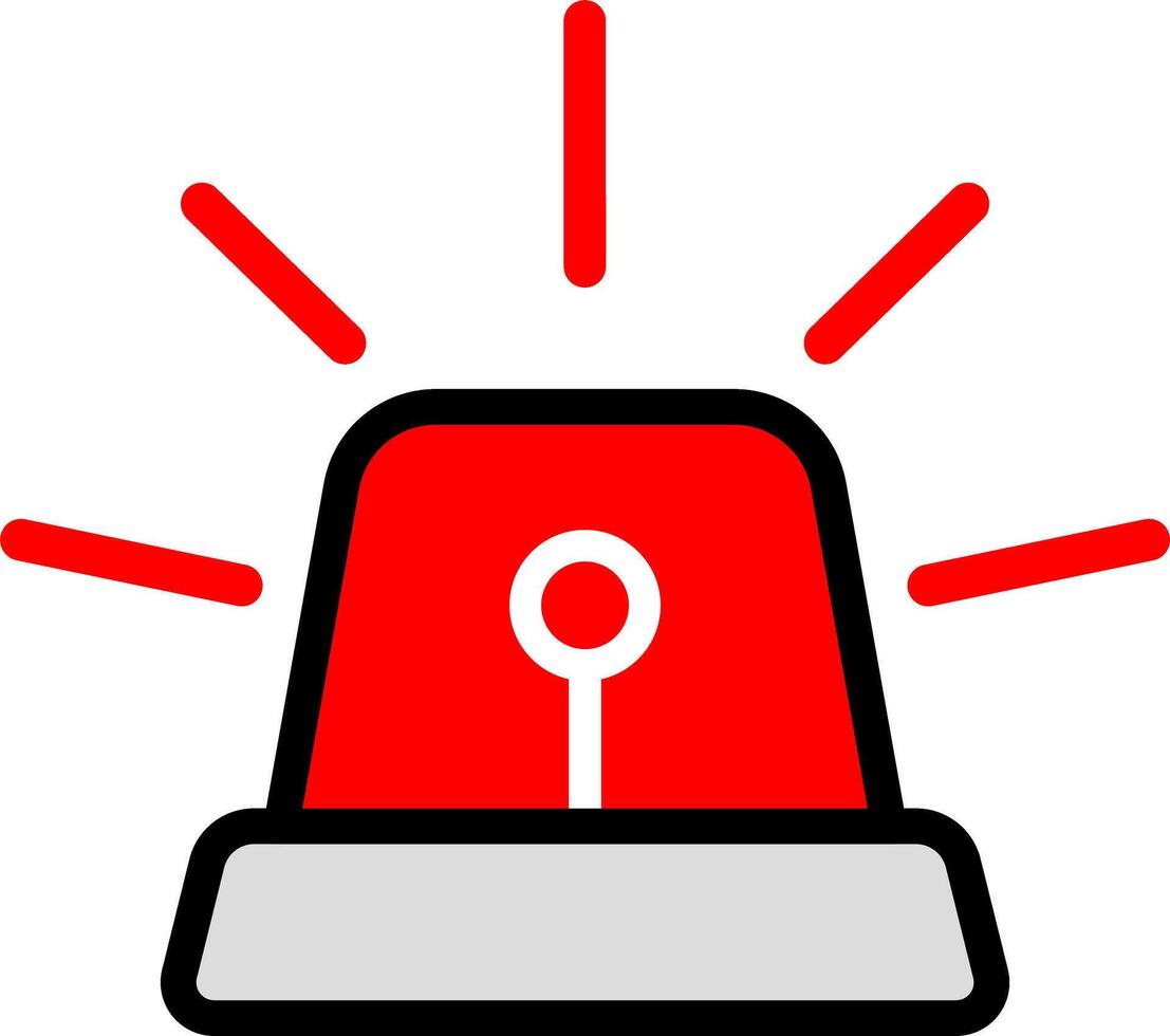 Simple Red Siren Red Light vector