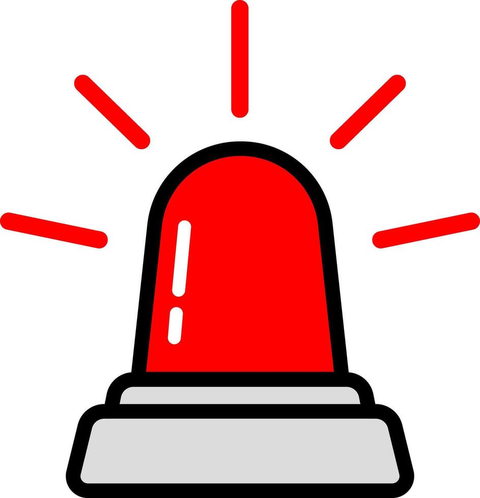 Siren Caution Icon With Red Color vector
