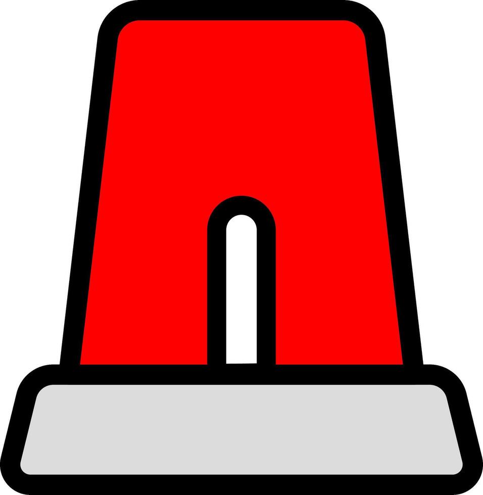 Simple Caution Icon With Siren vector