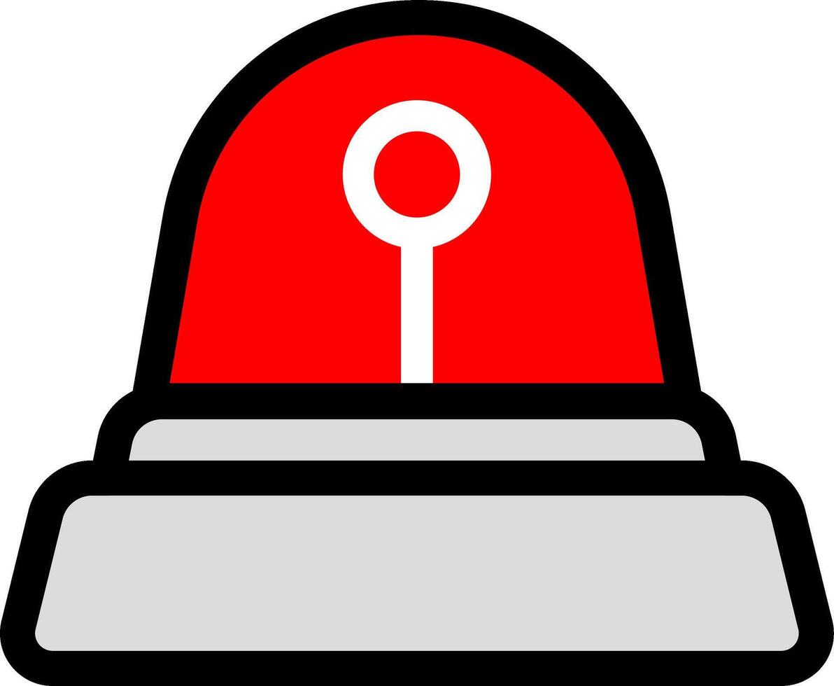 Simple Siren Icon With Red Color vector