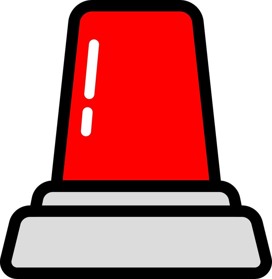 Siren Warning Icon With Red And Black vector