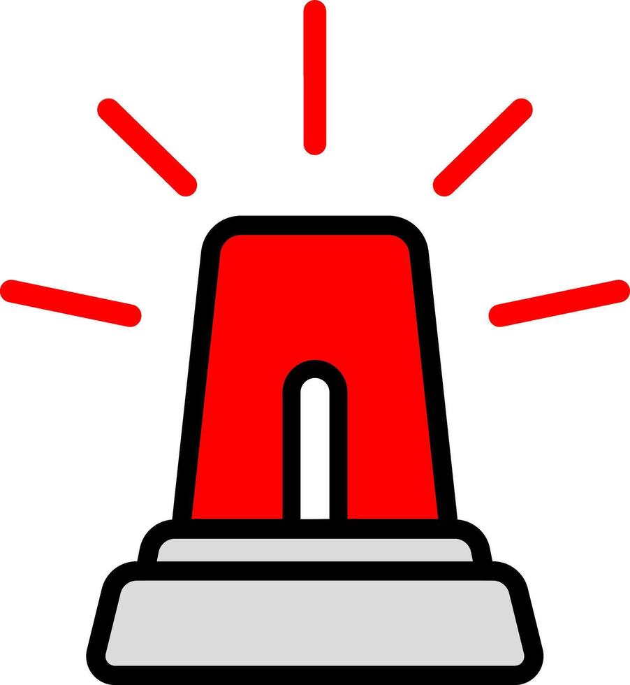 Siren Warning Icon Red And Black vector