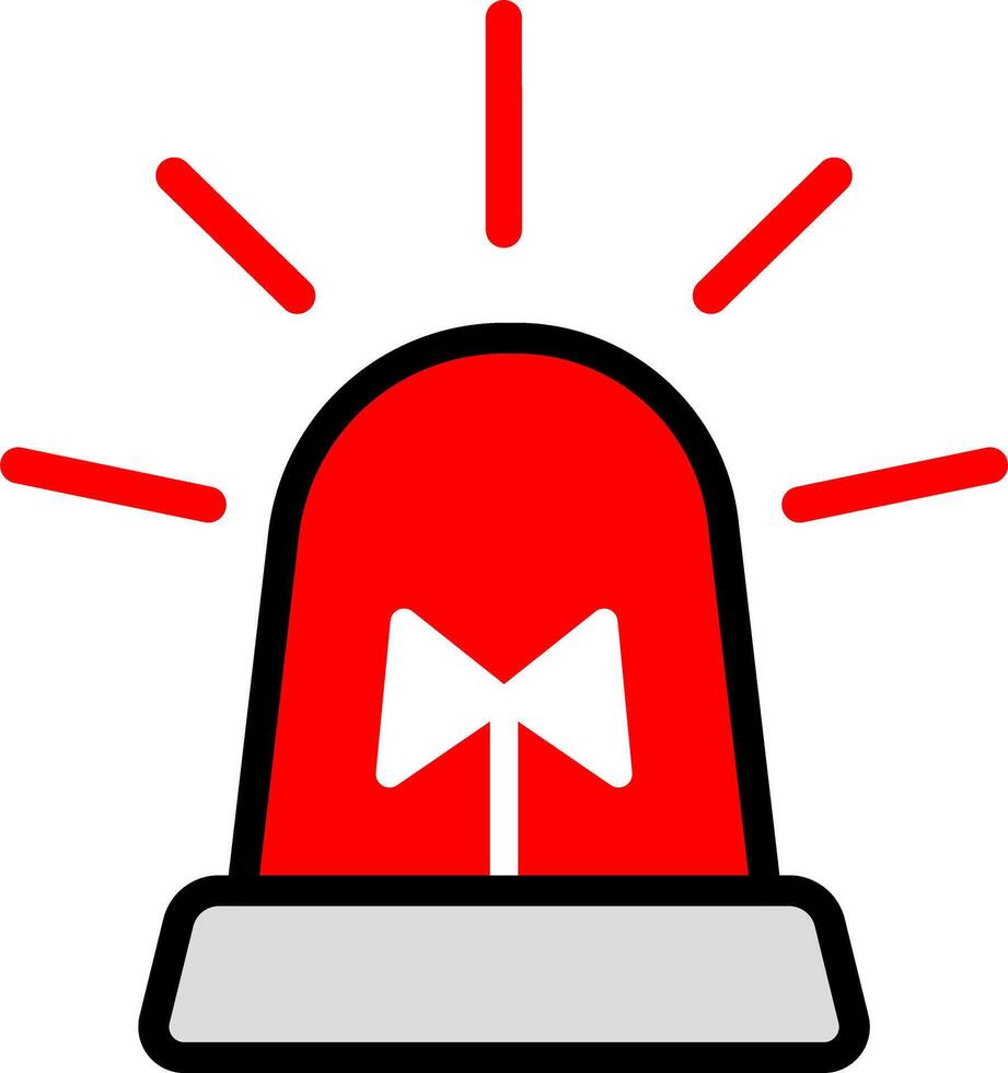 Simple Caution Siren Line Art vector