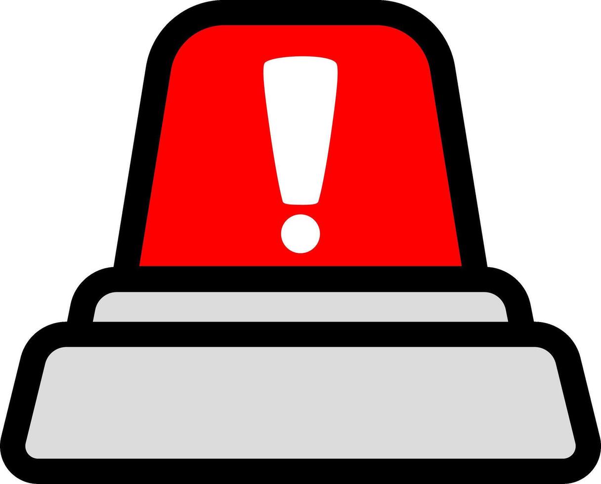 Red Siren Line Icon For Alerts vector