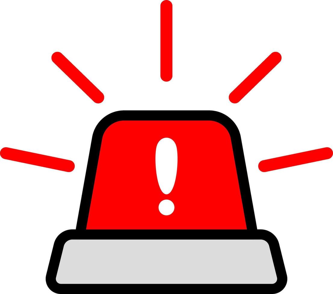 Red Siren Alert Icon For Warning vector