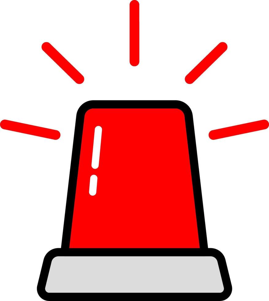 Minimalist Red Siren Icon For Alerts vector