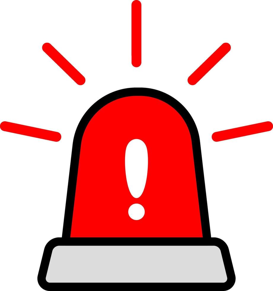 Red Siren Icon For Emergency vector