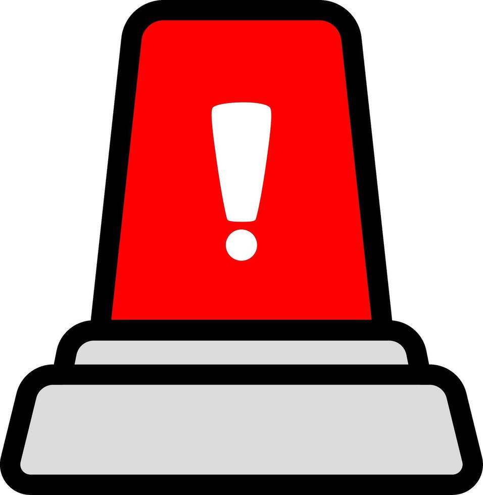 Siren Icon With Red Color And Black Lines vector