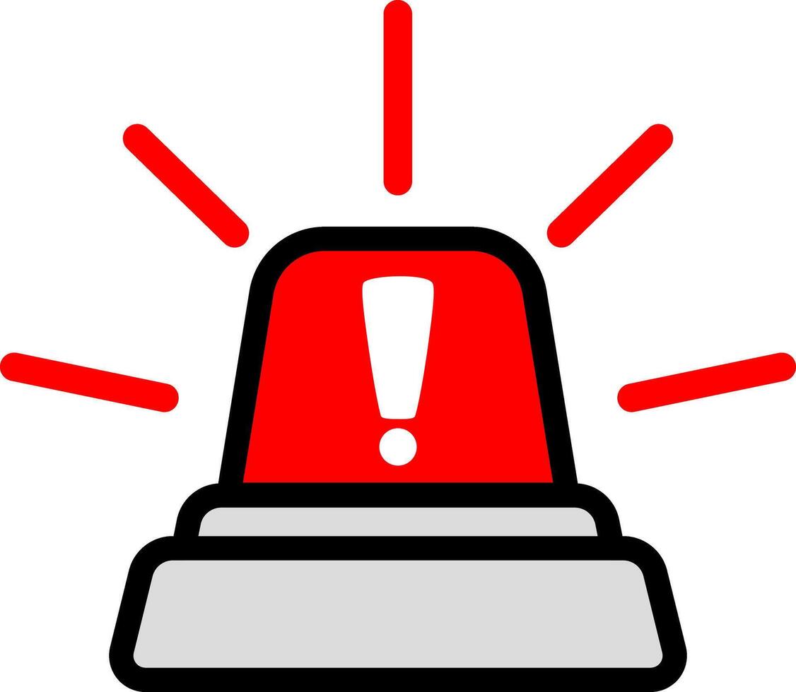 Emergency Siren Icon Red Color vector