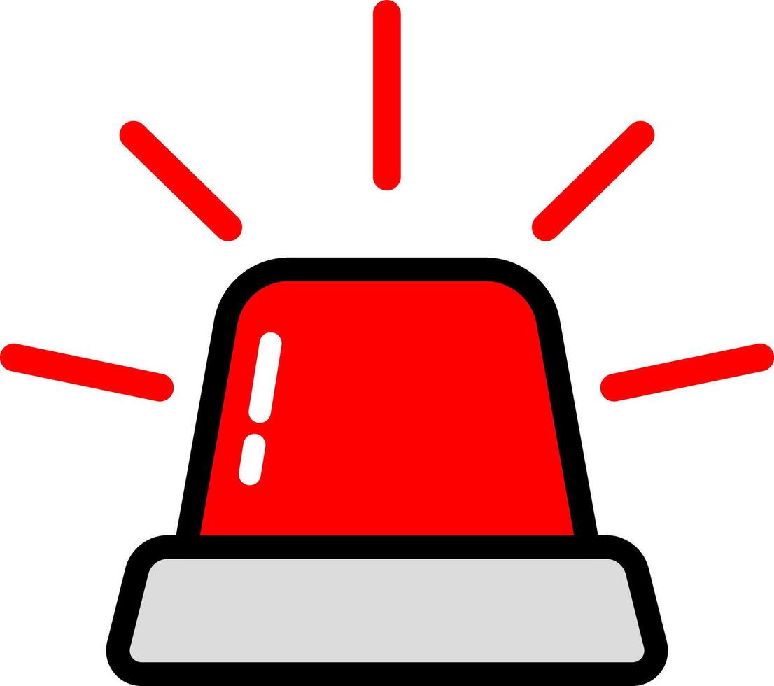 Red Siren Icon For Emergency Use vector