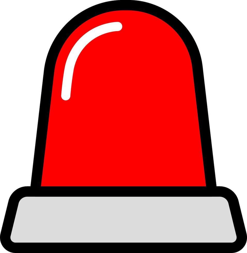 Simple Siren Alert Icon Red And Black vector
