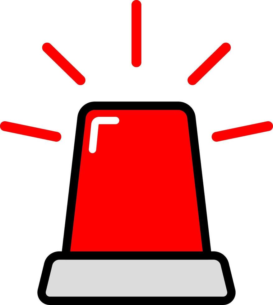 Black Line Siren Icon Simple Design vector